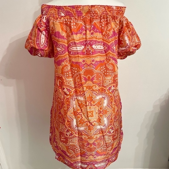 CALYPSO ST BARTH Orange pink Paisley Silk dress size small - Picture 2 of 9